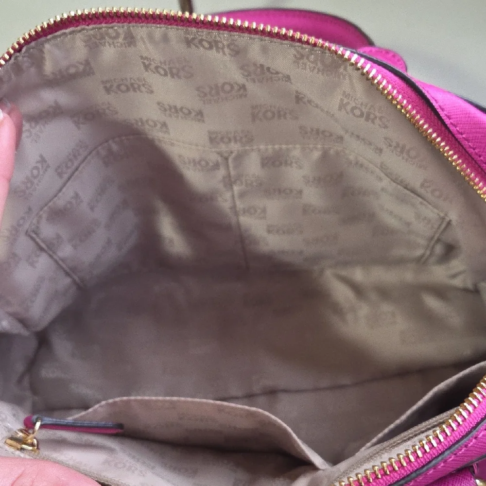 Michael Kors Hot Pink Studded Satchel - Picture 6 of 10